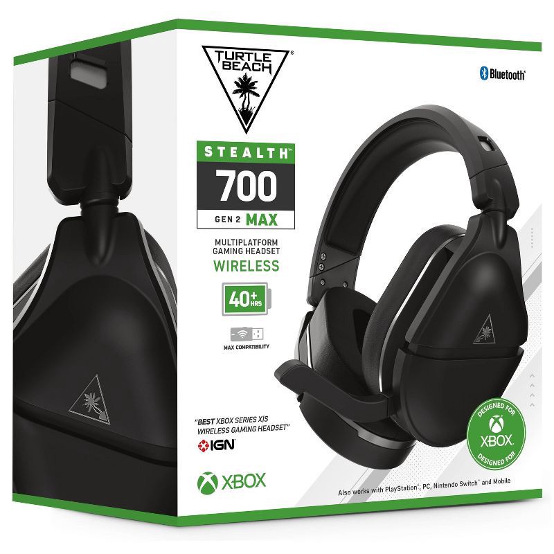 slide 8 of 8, Turtle Beach Stealth 700 Gen 2 MAX Wireless Gaming Headsets for Xbox Series X|S/Xbox One/PlayStation 4/5/Nintendo Switch/PC - Black, 1 ct