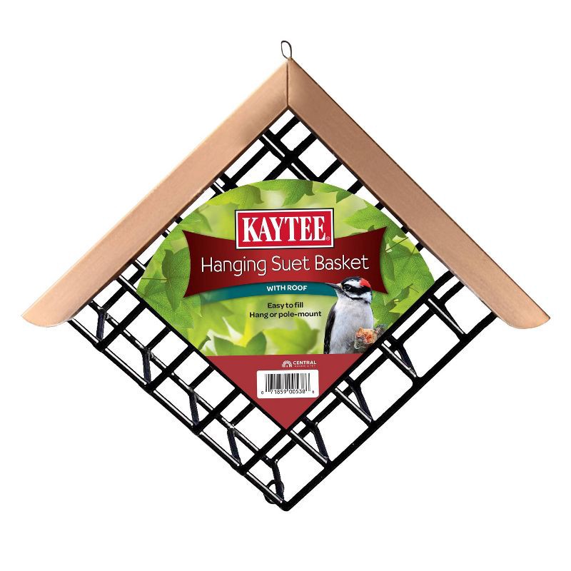 slide 1 of 1, Kaytee Hanging Suet Basket with Roof, 1 ct