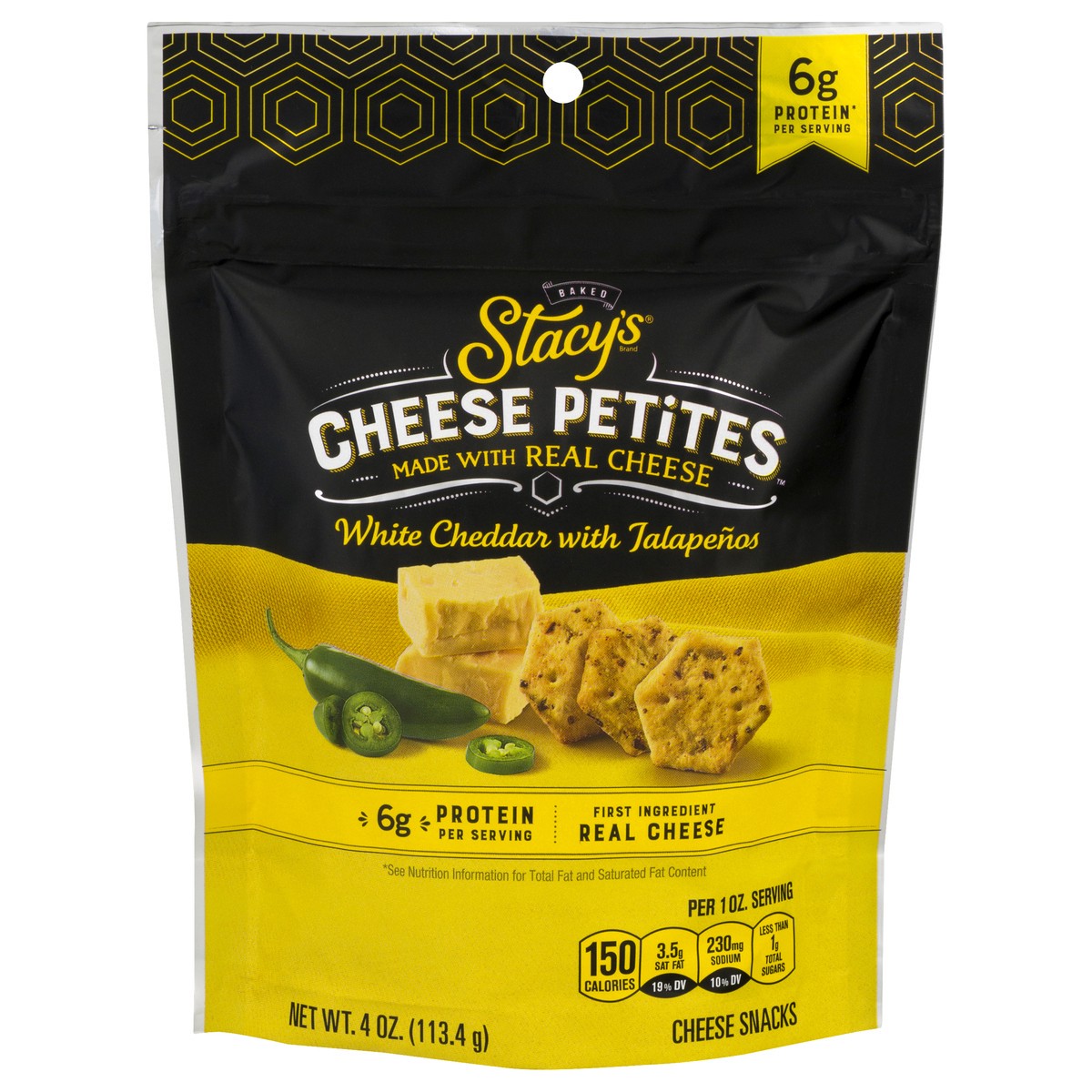 slide 5 of 12, Stacy's Cheese Petites White Cheddar with Jalapenos Cheese Snacks 4 oz, 4 oz