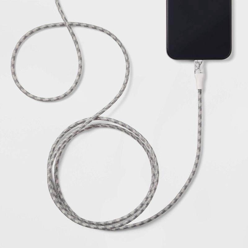 slide 2 of 3, 6' Lightning to USB-C Braided Cable - heyday™ Marble: Male-to-Male Connector, 1 ct