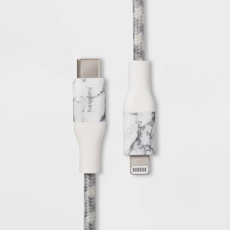 slide 1 of 3, 6' Lightning to USB-C Braided Cable - heyday™ Marble: Male-to-Male Connector, 1 ct