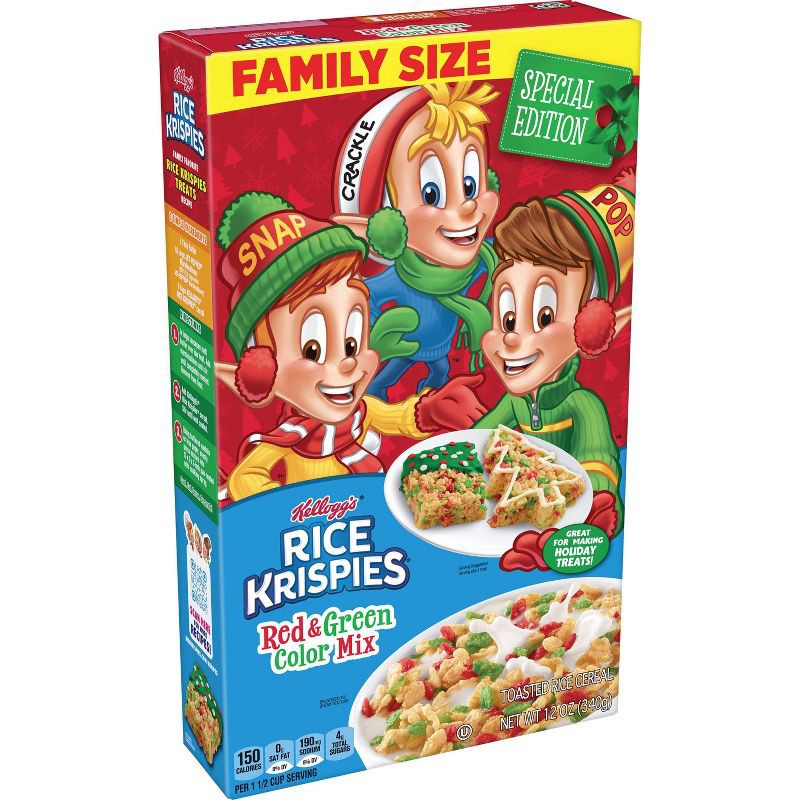 slide 1 of 9, Kellogg's Rice Krispies Holiday Colors Cereal - 12.0oz, 12.0 oz