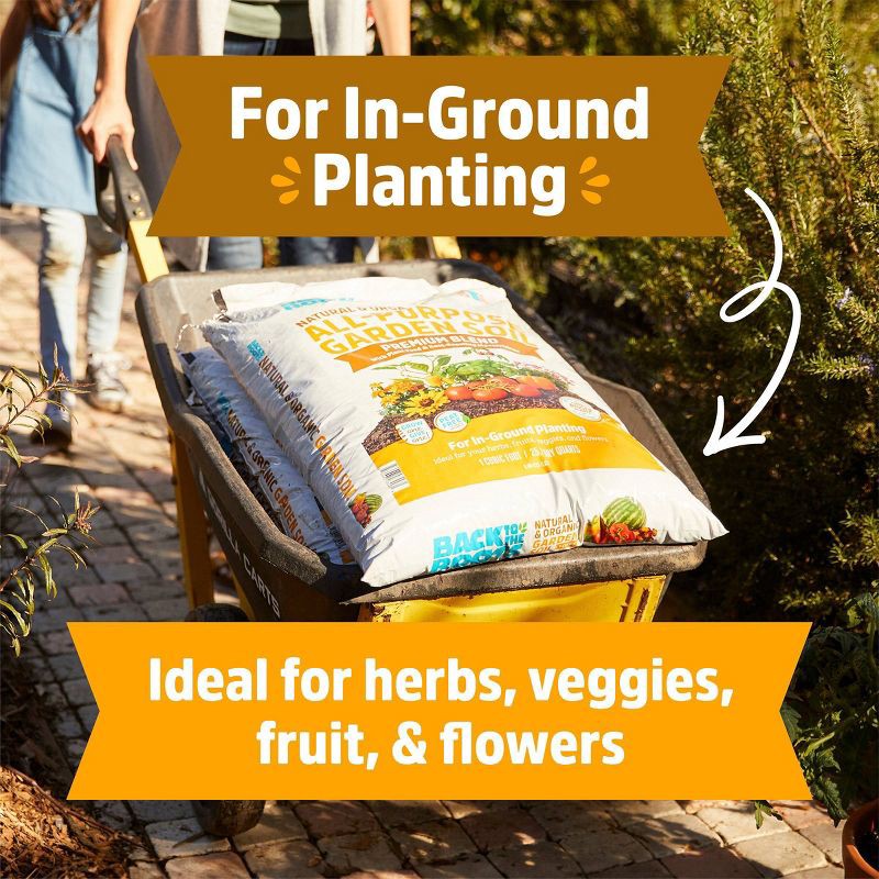 slide 4 of 12, Back to the Roots 25.7qt Organic Garden Soil Premium Blend For in Ground Planting, 25.7 qt