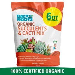 Back to the Roots 6qt Organic Succulents & Cacti Mix Specialty Blend: Fast Draining, pH Balanced