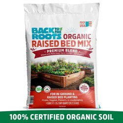 Back to the Roots 25.7qt Organic Raised Bed Mix Premium Blend For Growing Edible Plants