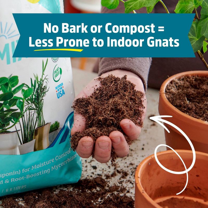 slide 8 of 13, Back to the Roots 6qt Organic Indoor Potting Mix For Houseplants Specialty Mix: Perlite, Coconut Coir, Mycorrhizae, 6 qt