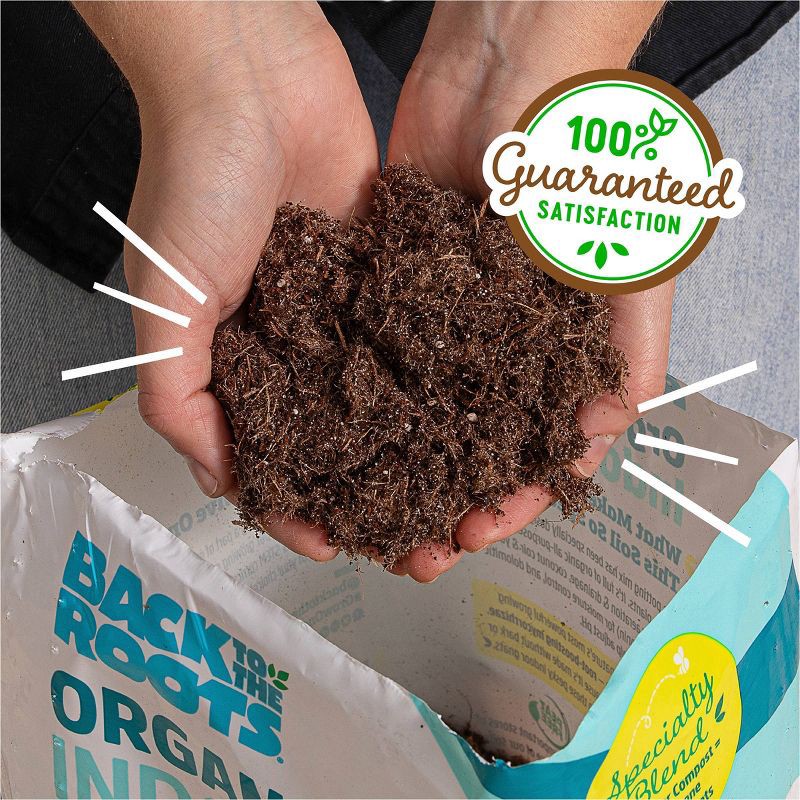 slide 9 of 13, Back to the Roots 6qt Organic Indoor Potting Mix For Houseplants Specialty Mix: Perlite, Coconut Coir, Mycorrhizae, 6 qt