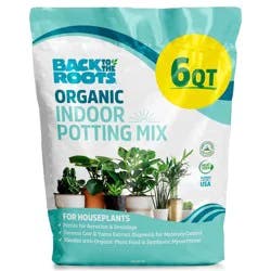 Back to the Roots 6qt Organic Indoor Potting Mix For Houseplants Specialty Mix: Perlite, Coconut Coir, Mycorrhizae