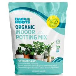 Back to the Roots 6qt Organic Indoor Potting Mix For Houseplants Specialty Mix: Perlite, Coconut Coir, Mycorrhizae