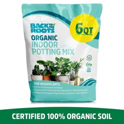 Back to the Roots 6qt Organic Indoor Potting Mix For Houseplants Specialty Mix: Perlite, Coconut Coir, Mycorrhizae