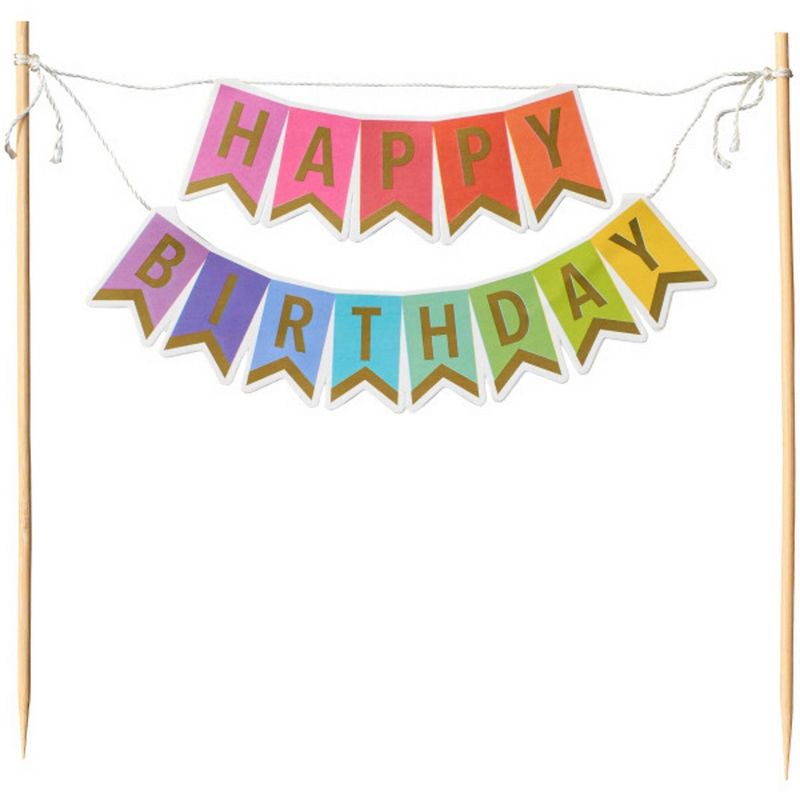slide 2 of 4, Bakery Crafts Happy Birthday Banner Cake Topper, 1 ct