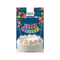 Bakery Crafts Happy Birthday Banner Cake Topper