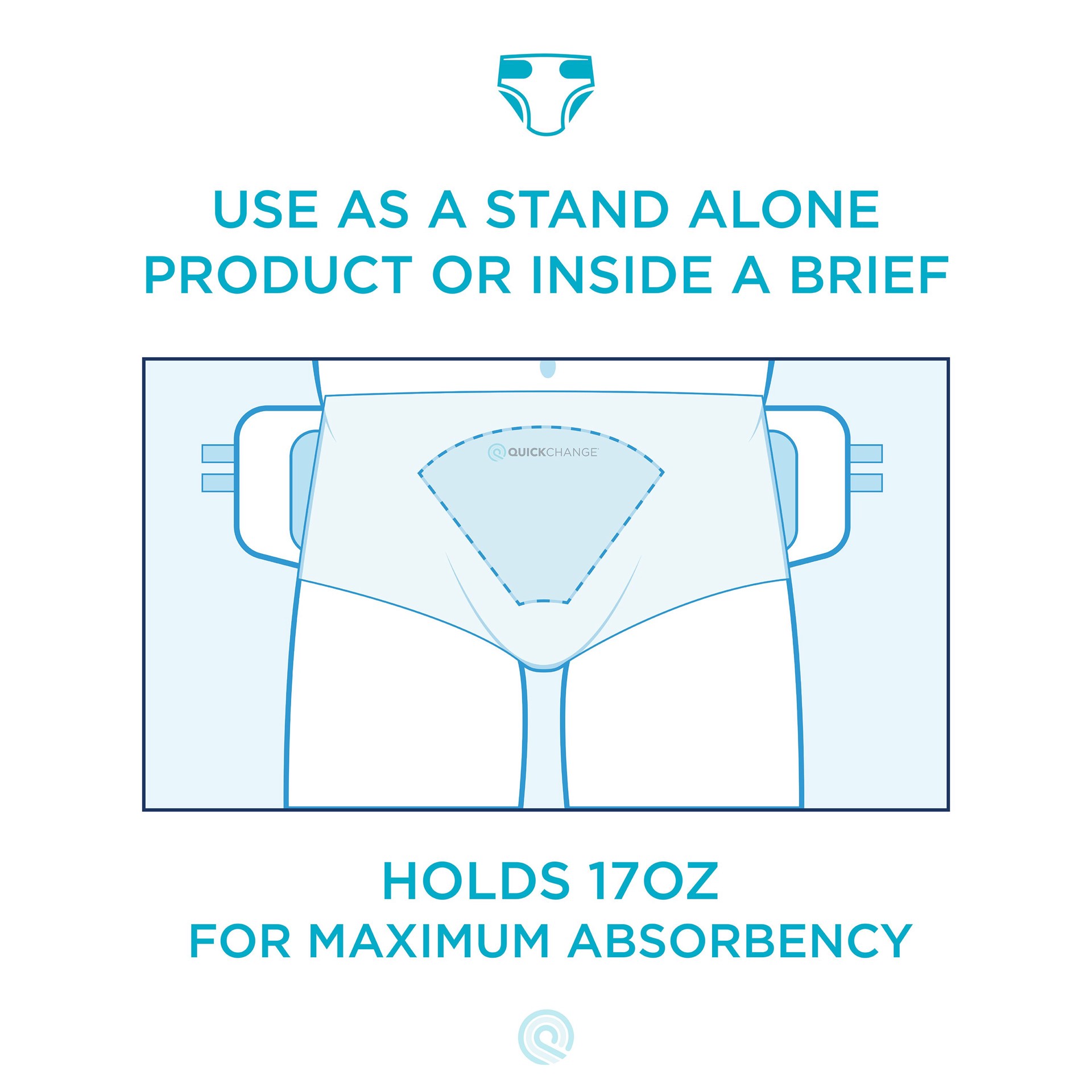 slide 5 of 5, QUICK CHANGE Quickchange Male Incontinence Wrap, Maximum Absorbency, One Size, 105 Ct, 105 ct