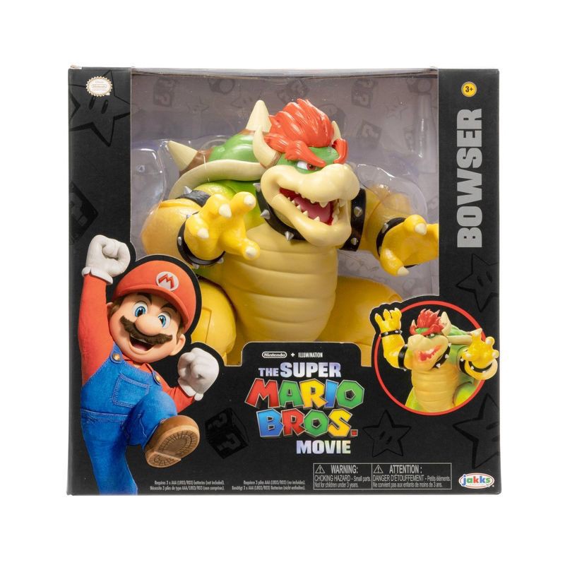 slide 2 of 11, Nintendo The Super Mario Bros. Movie Bowser Figure with Fire Breathing Effect, 1 ct