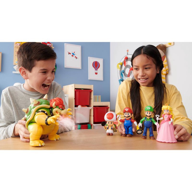 slide 5 of 11, Nintendo The Super Mario Bros. Movie Bowser Figure with Fire Breathing Effect, 1 ct