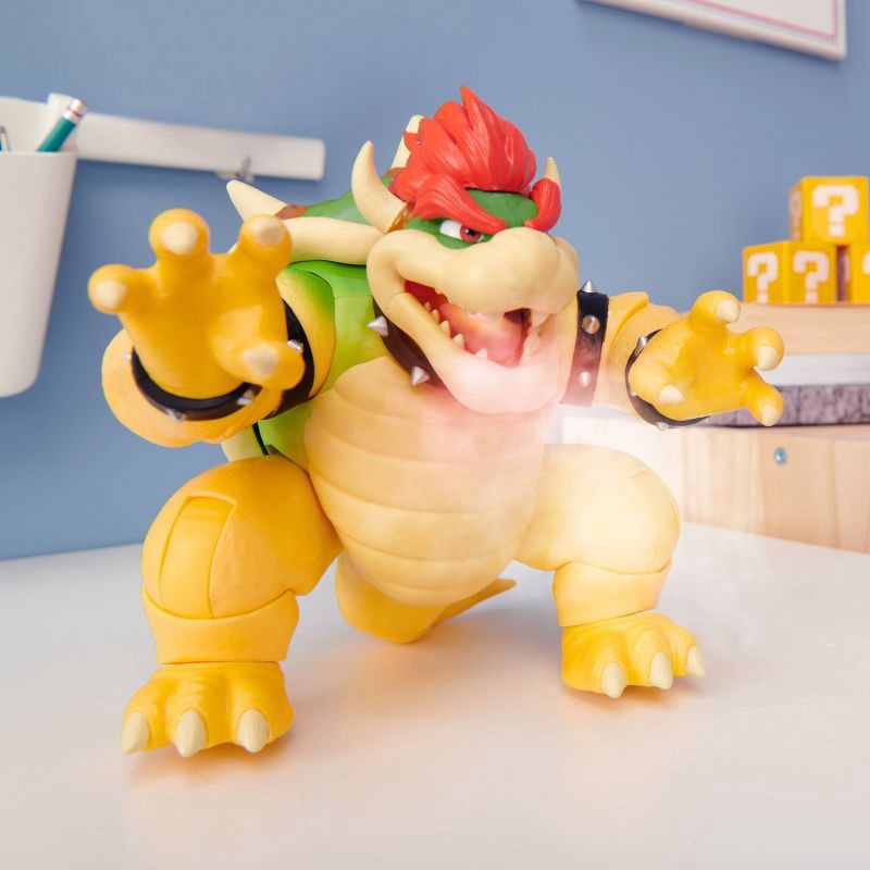 slide 7 of 11, Nintendo The Super Mario Bros. Movie Bowser Figure with Fire Breathing Effect, 1 ct