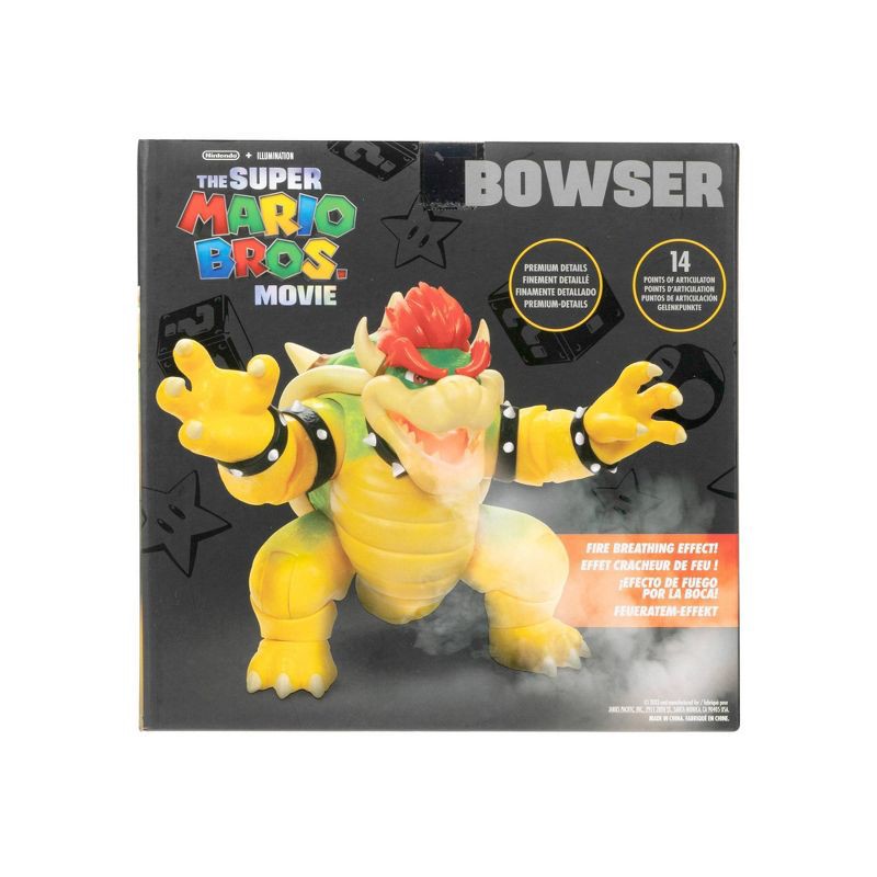 slide 11 of 11, Nintendo The Super Mario Bros. Movie Bowser Figure with Fire Breathing Effect, 1 ct