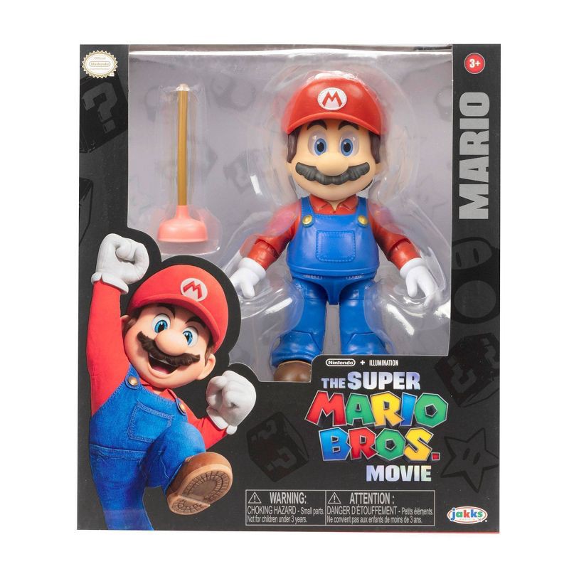 slide 2 of 5, Nintendo The Super Mario Bros. Movie Mario Figure with Plunger Accessory, 1 ct