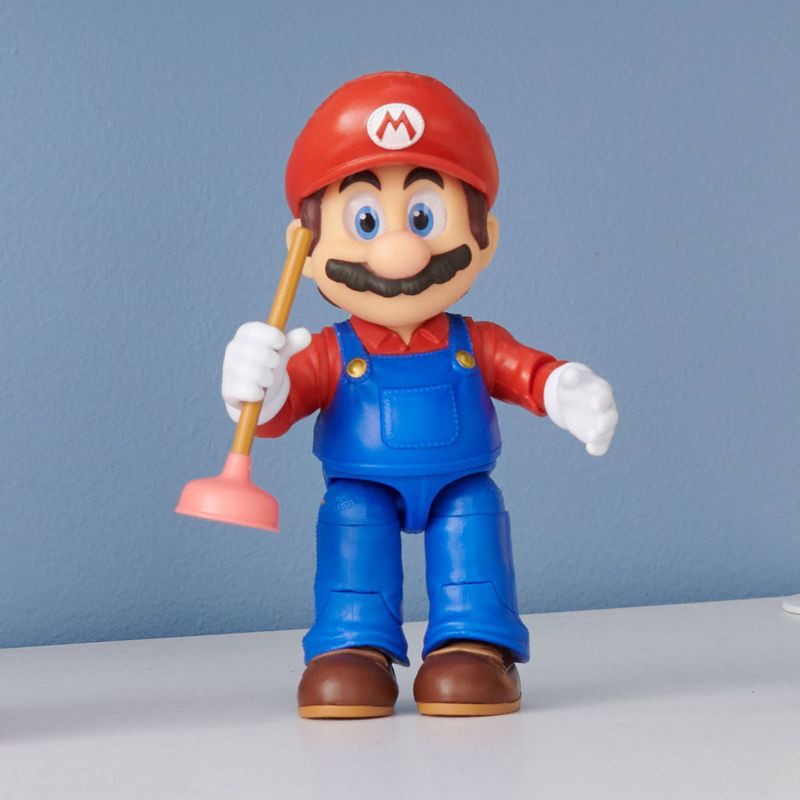 slide 5 of 5, Nintendo The Super Mario Bros. Movie Mario Figure with Plunger Accessory, 1 ct
