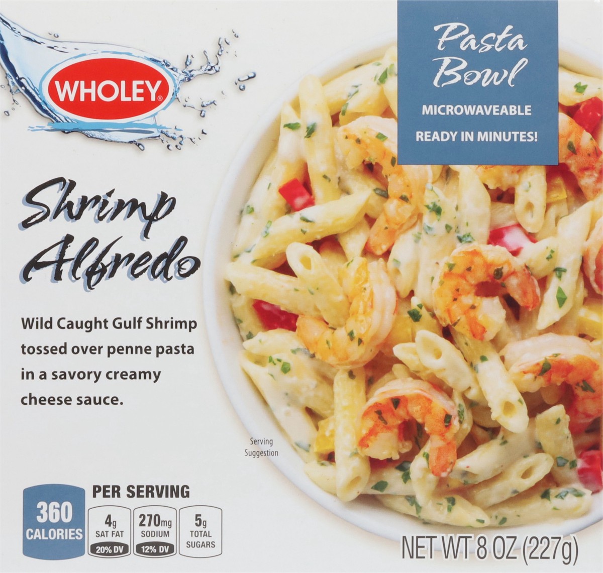 slide 2 of 13, Wholey Shrimp Alfredo Pasta Bowl 8 oz, 8 oz