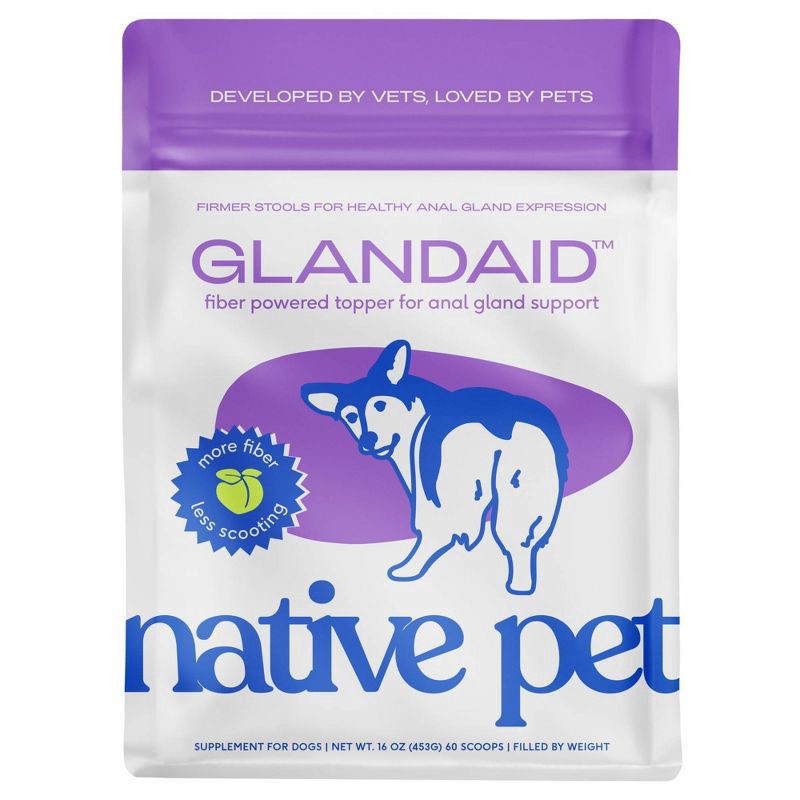 slide 1 of 5, Native Pet Glandaid Anal Gland Supplement with Pumpkin for Dogs - 16oz, 16 oz