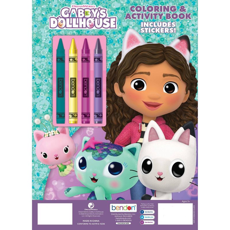 slide 2 of 5, Bendon Gabby's Dollhouse Coloring Book with Crayons, 1 ct