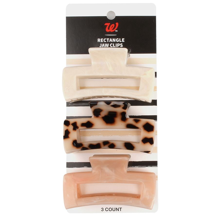 slide 1 of 1, Walgreens Beauty Assorted Shape Jaw Clips, 3 ct