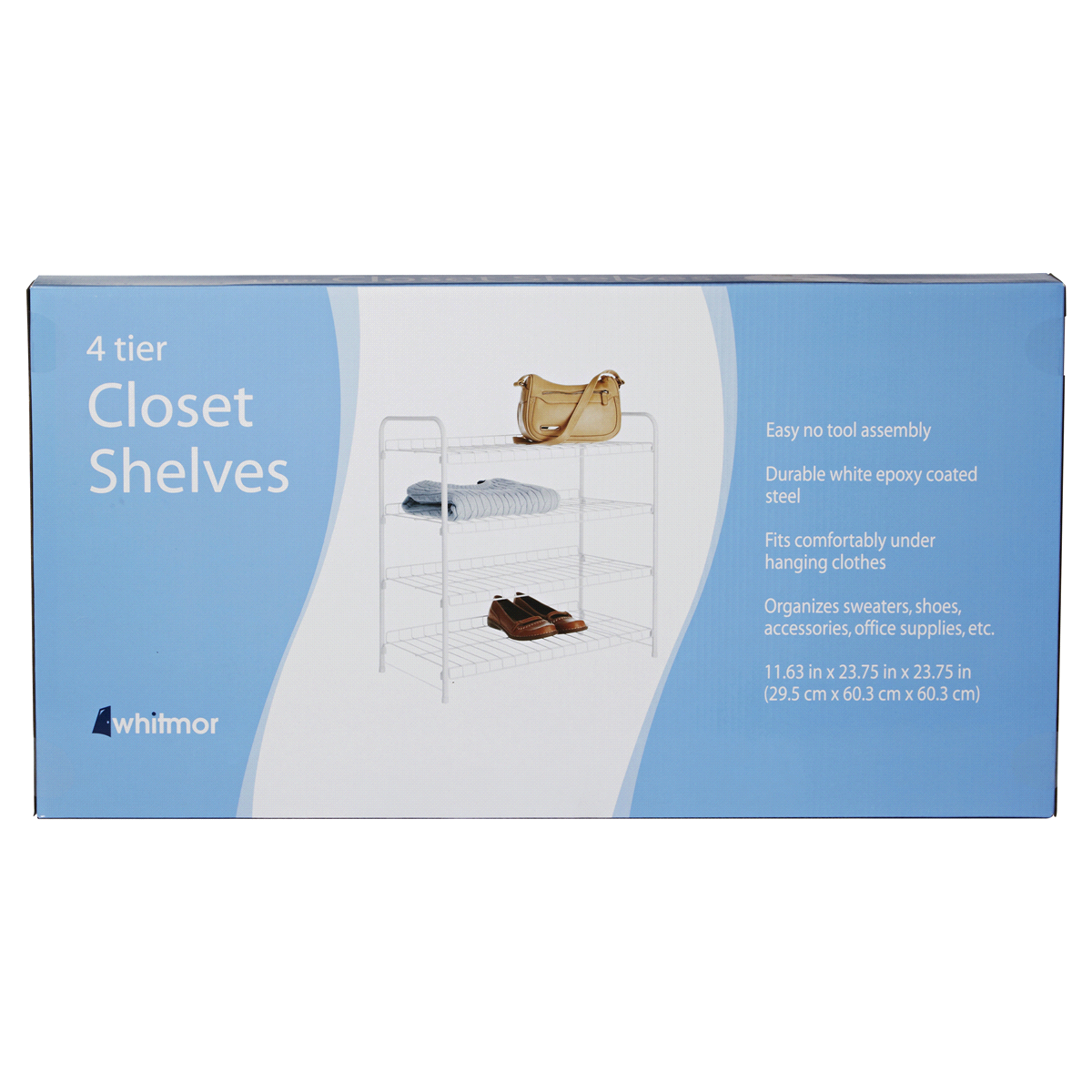 slide 4 of 5, Whitmor 4-Tier Closet Shelves - White, 1 ct