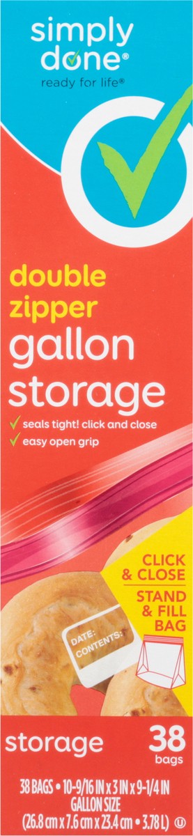 slide 11 of 16, Simply Done Gallon Size Storage Bags, 38 ct