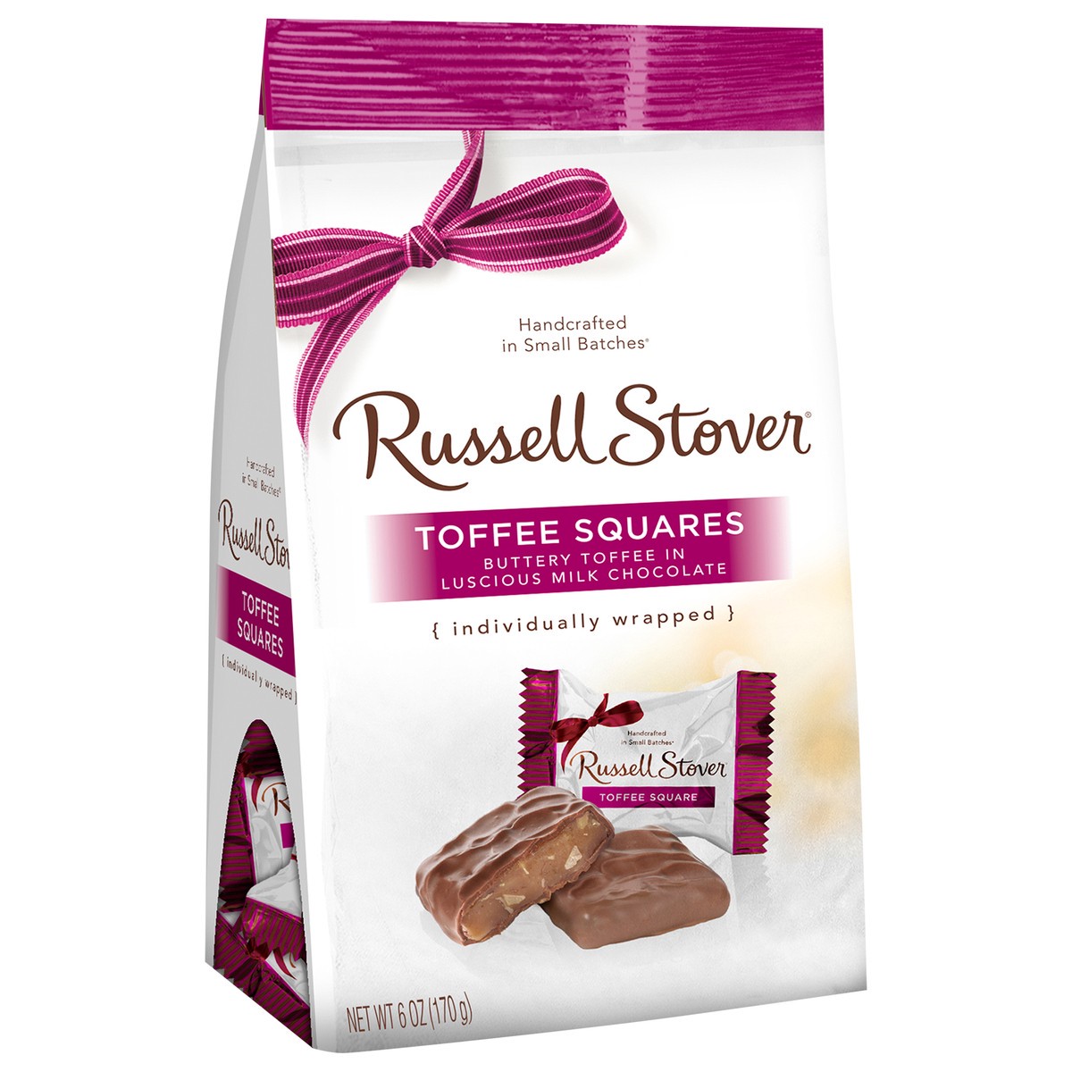 slide 13 of 13, RUSSELL STOVER Milk Chocolate Toffee Squares, 6 oz. bag (˜ 10 pieces), 6 oz