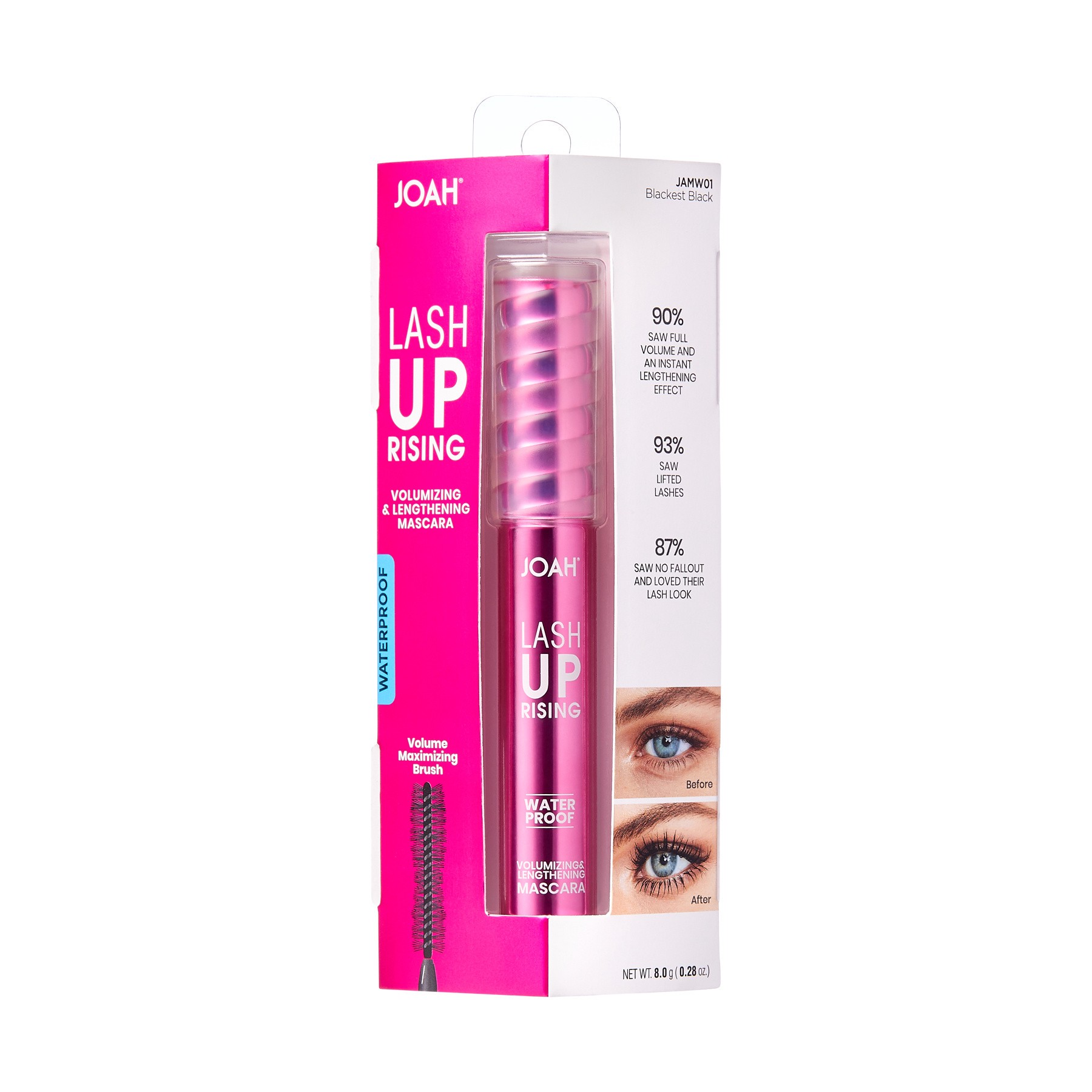 slide 1 of 5, JOAH Lash UPrising Mascara, Waterproof, Volumizing & Lengthening, Cruelty-Free Korean Beauty Makeup - Waterproof Blackest Black, 1 ct