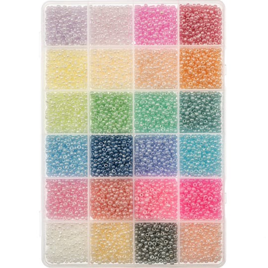 slide 1 of 3, 8/0 Pastel Glass Seed Beads, 10.5oz. By Bead Landing, 10.5 oz