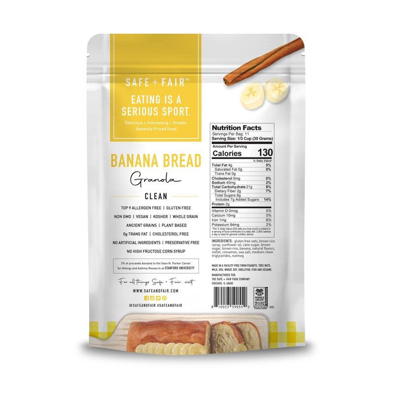 slide 3 of 4, The Safe + Fair Food Company Safe + Fair Banana Bread Granola - 12oz, 12 oz