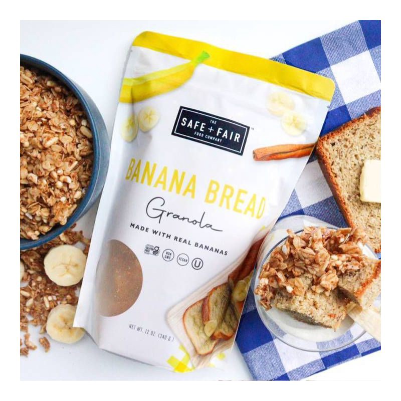 slide 2 of 4, The Safe + Fair Food Company Safe + Fair Banana Bread Granola - 12oz, 12 oz