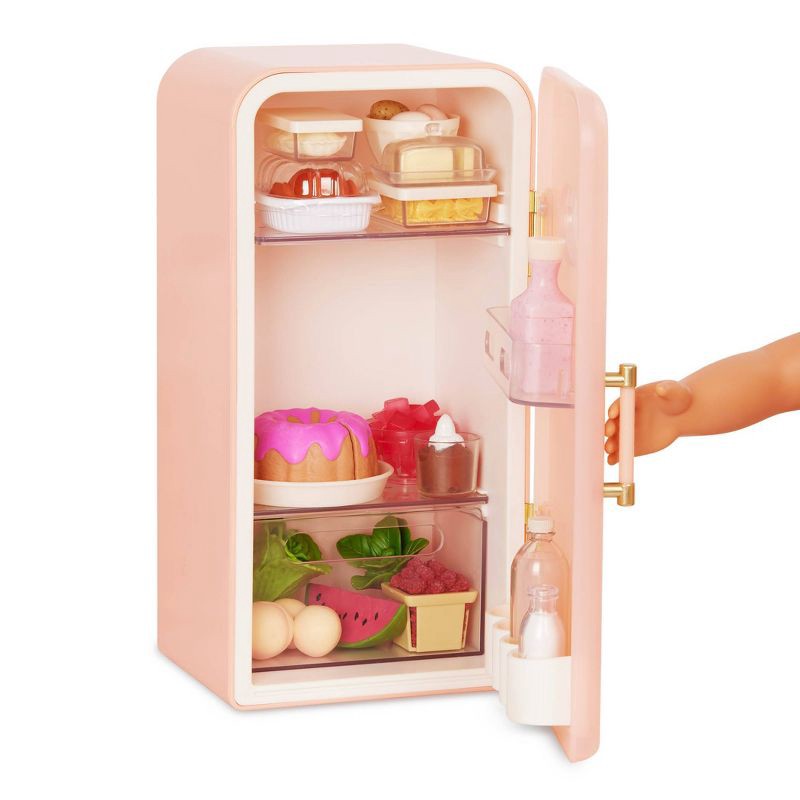 slide 2 of 6, Our Generation Perfectly Fresh Mini Fridge & Play Food Accessory Set for 18" Dolls, 1 ct
