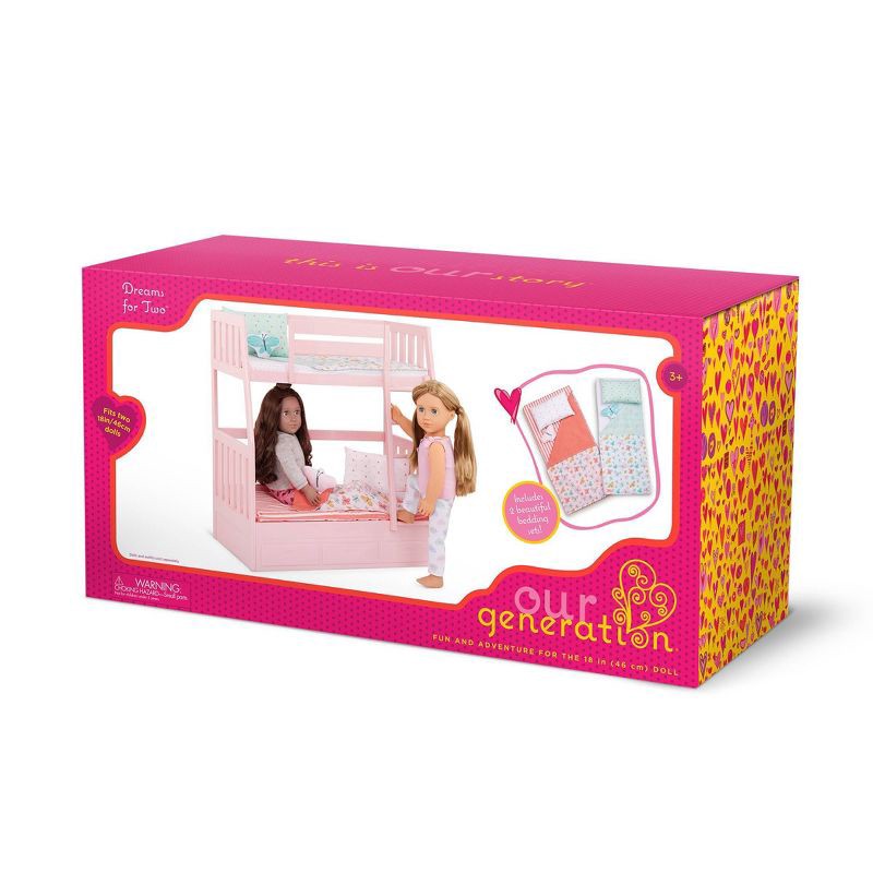 slide 7 of 7, Our Generation Dreams for Two Pink Bunk Beds Accessory Set for 18" Dolls, 1 ct