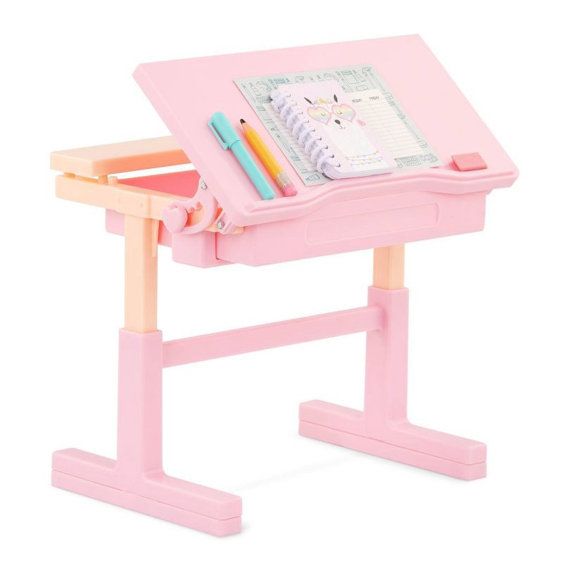 slide 6 of 8, Our Generation School Dreams Modern Desk with Tilt Top Accessory Set for 18" Dolls: Creative Thinking Plastic Accessories, 1 ct