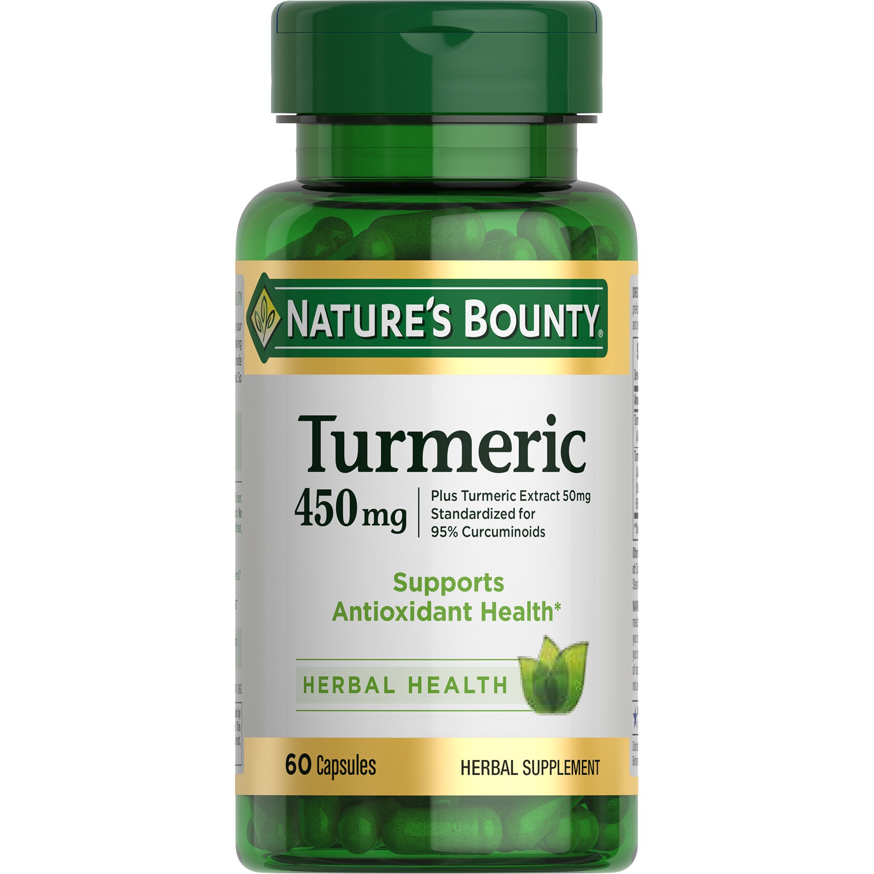 slide 1 of 4, Nature's Bounty Turmeric 450 mg Capsules for Antioxidant Health, 60 Ct, 60 ct