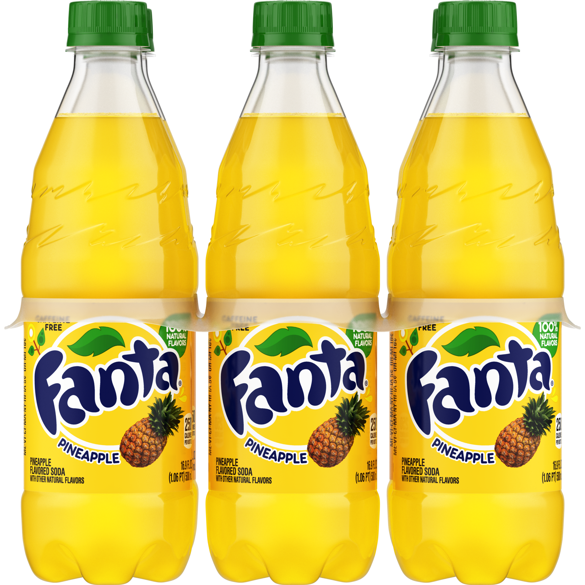 slide 1 of 9, Fanta Pineapple, 6/.5 liter