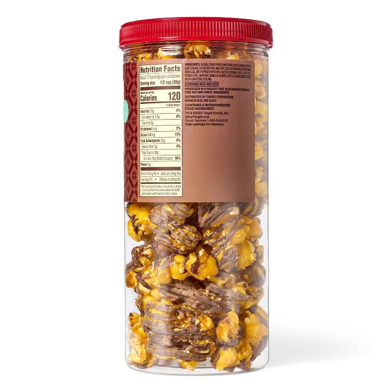slide 2 of 3, Christmas Dark Chocolate Sea Salt Caramel Corn Clusters Popcorn - 18oz - Favorite Day™, 18 oz