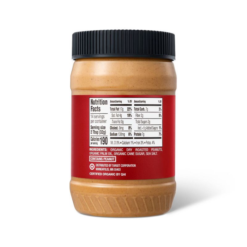 slide 3 of 3, Organic No Stir Creamy Peanut Butter - 16oz - Good & Gather™, 16 oz