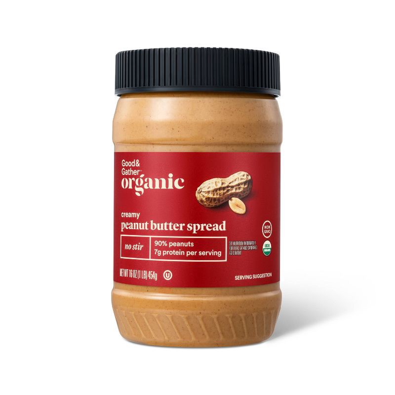 slide 1 of 3, Organic No Stir Creamy Peanut Butter - 16oz - Good & Gather™, 16 oz