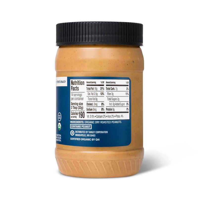 slide 3 of 3, Organic Stir Peanut Butter Crunchy - 16oz - Good & Gather™, 16 oz