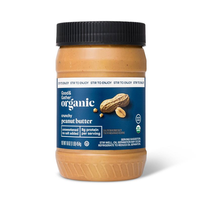 slide 1 of 3, Organic Stir Peanut Butter Crunchy - 16oz - Good & Gather™, 16 oz