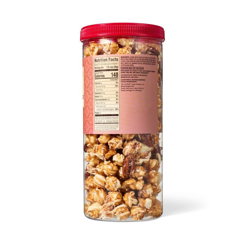 slide 2 of 3, Christmas Caramel Pecan Cinnamon Roll Caramel Corn Clusters Popcorn - 18oz - Favorite Day™, 18 oz