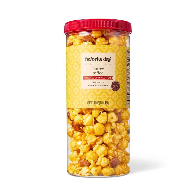 slide 1 of 3, Christmas Butter Toffee Caramel Corn Clusters Popcorn - 16oz - Favorite Day™, 16 oz