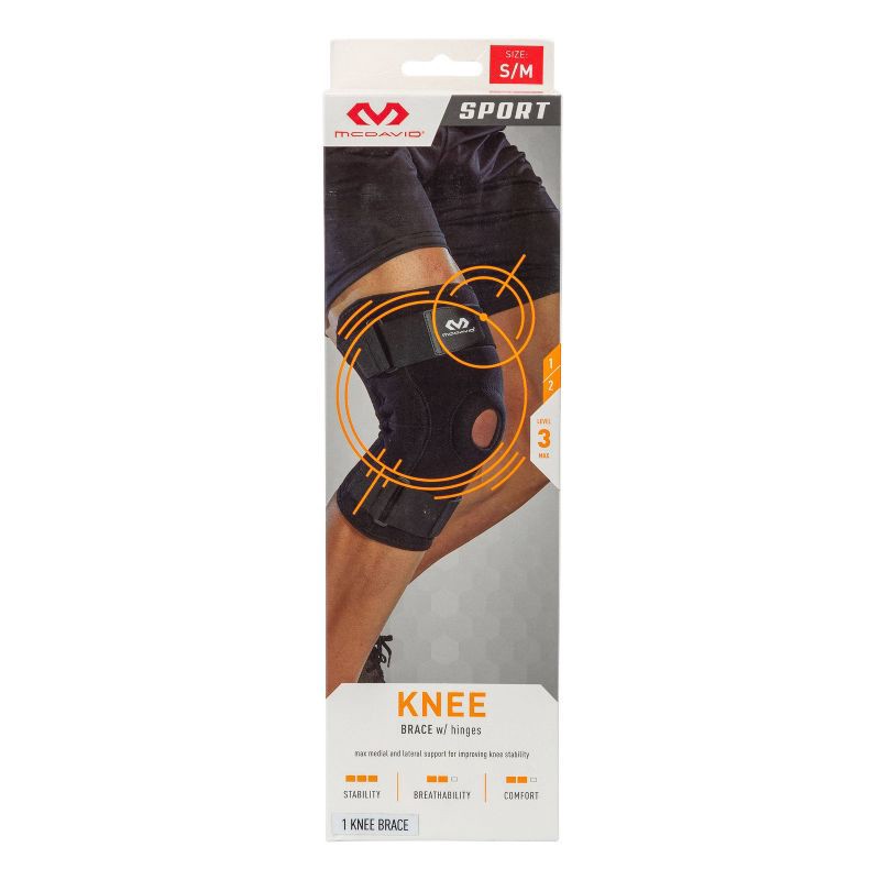 slide 7 of 8, McDavid Sport Knee Brace with Hinges - Black - L/XL, 1 ct