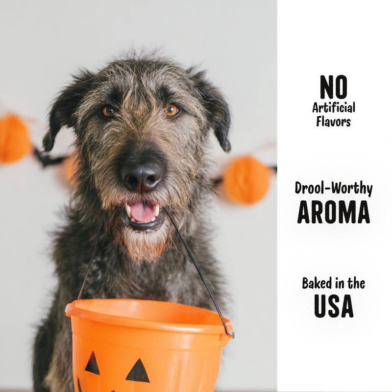 slide 4 of 7, Three Dog Bakery Howl-o-ween Lick'n Crunch Cookie with Carob and Pumpkin Dog Treats - 13oz - Halloween, 13 oz