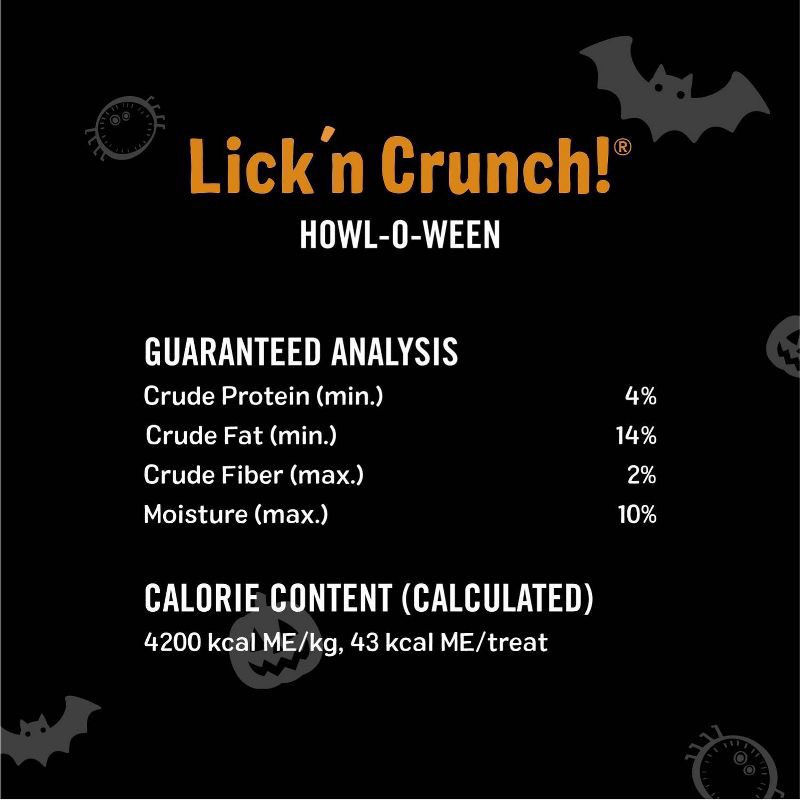 slide 5 of 7, Three Dog Bakery Howl-o-ween Lick'n Crunch Cookie with Carob and Pumpkin Dog Treats - 13oz - Halloween, 13 oz