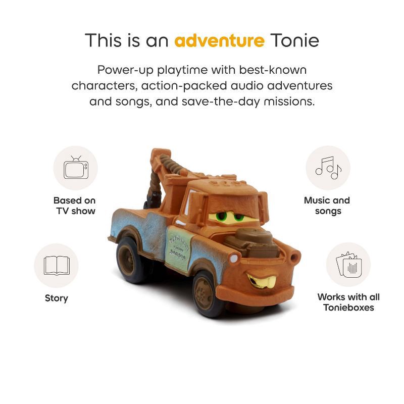 slide 5 of 6, tonies Disney Pixar Cars Mater Tonie Figurine: PVC Character, Learning System Accessory, Music Focus, 1 ct